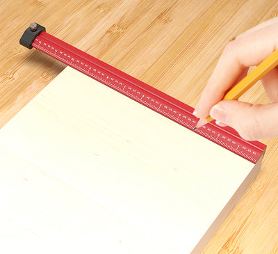LinkMejor 4PCS V Shape Ruler 7/9/12/22inch Portable Woodworking Tool with Double-Sided Imperial Scale and Storage Hook Ideal for Accurate Vertical Measurement