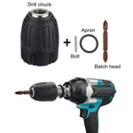 14PCS Electric Impact Wrench Hex Socket Adapter Kit Drill Chuck Drive Adapter Set Metal Silver Black High Hardness Versatile Specs Wide Compatibility