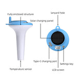 Solar Pool Thermometer 782 Floating IPX8 Waterproof Digital Water Gauge with Type-C Charging for Swimming Pools Hot Tubs Spas