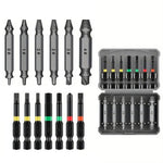 13PCS Multi-Functional Screw Extractor Set Double-Headed Wear-Resistant Chromium Vanadium Steel Rust-Proof for Stripped/Rusted Screw Removal Woodworking Specialty Tools No Electricity Required