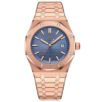 LinkMejor Men's Business Casual Watch Waterproof Luminous Date Stainless Steel Fashion Quartz Wristwatch