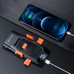 WEST BIKING 5 IN 1 500Lm Brightness Bike Headlight 3000mAh Battery Waterproof 4 Light Modes Power Bank Phone Holder with 130db Horn Warning Light for Night Cycling