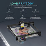 [EU/US Direct]LONGER RAY5 20W Laser Engraver Cutter Newly Upgraded Version 24000mm/min Engraving Speed Fixed Focus 400x365mm Working Area+ Longer RAY5 Extension Kit