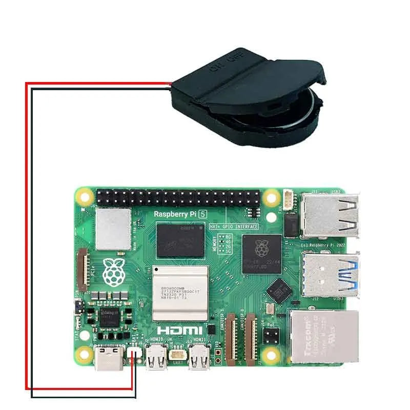10Pcs Raspberry Pi 5 RTC Battery Box with Switch Button Battery Base Rechargeable Wiring Power Supply