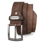 120-130cm Vintage Casual PU Leather Belt for Men Women Classic Alloy Pin Buckle Waist Strap for Daily Pants