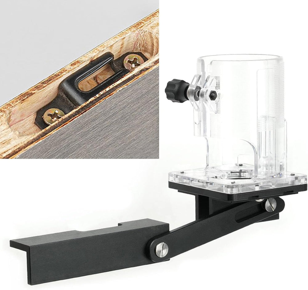 LinkMejor Woodworking Slotting Bracket Locator Simple Connector Trimmer Side Milling Woodworking Trimmer Tool For 65mm Base Woodworking