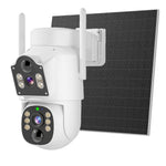Hiseeu WTDS803 6MP Pixels Solar Powered Dual Lens Wireless WIFI IP Camera with Color Night Vision PIR Motion Alerts Eseecloud App Remote Control IP65 Waterproof