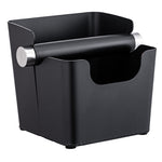 Comfook Metal Compact Coffee Espresso Knock Box Coffee Waste Bin Espresso Puck Bin Espresso Grounds Bin with Silicone Knock Bar