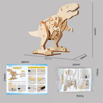 Wooden Jigsaw Puzzle Tyrannosaurus Model Assembly Kit DIY Children's Science Experiment Education Puzzle Toy Student Technology Small Production
