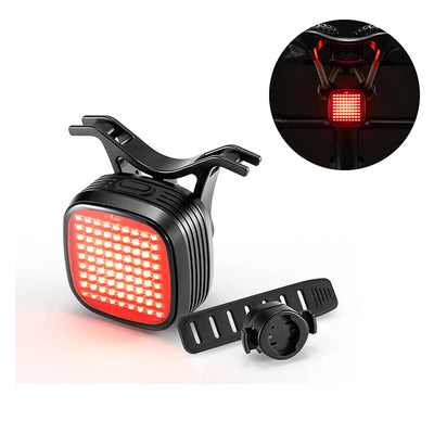 LinkMejor Smart Bicycle Brake Sensing Taillight 12 Light Modes Vibration Sync Feedback IPX6 Waterproof USB Rechargeable Safe Rear Light for MTB Road Bike Cycling
