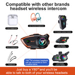 Coralme Y80 2X Motorcycle Intercom Helmet Bluetooth Headset 800 Meters Two-Person Intercom Suitable For Third-Party Helmet Headset