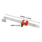 30cm Scribing Ruler with 90 Degrees Scale High Precision Measuring and Marking Gauge Woodworking Essential Tools Sturdy Great for DIY Projects