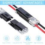 D2 Quick-connect Terminal Double Wire Plug-In Connector With Locking Buckle 2 Pin 300V 9A Quick-Clip Fasteners Low Voltage LED Strip Wire Connector