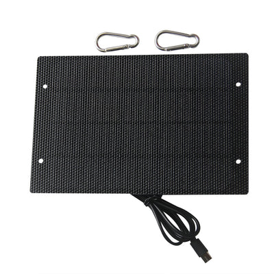5W Solar Panel Charger ETFE 21.5 Percent Efficiency Monocrystalline Silicon Portable Waterproof Type-C for Outdoor Phone Power Bank Fans Lights Charging