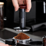 Comfook 51/53/58mm Constant Pressure Coffee Tamper SUS304 Stainless Steel Wood Handle Home DIY Coffee Making Tool with Clear Scale Mark for Espresso