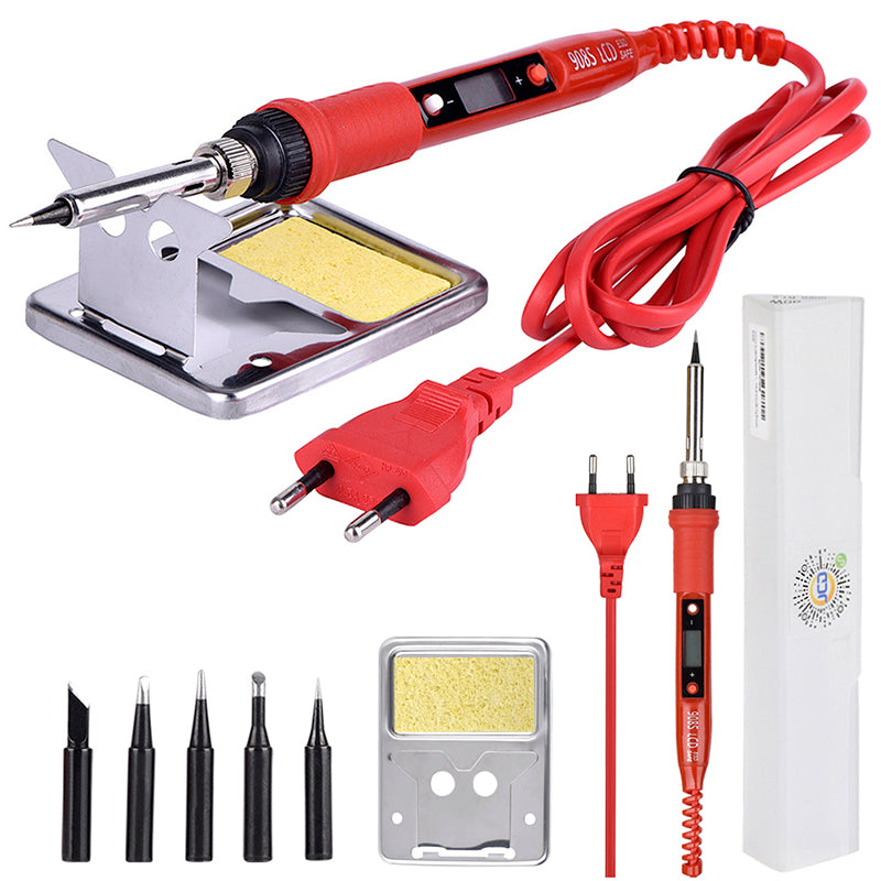 LinkMejor 908S 220V 80W LCD Electric Welding Soldering Iron Adjustable Temperature Solder Iron With Soldering Iron Tips