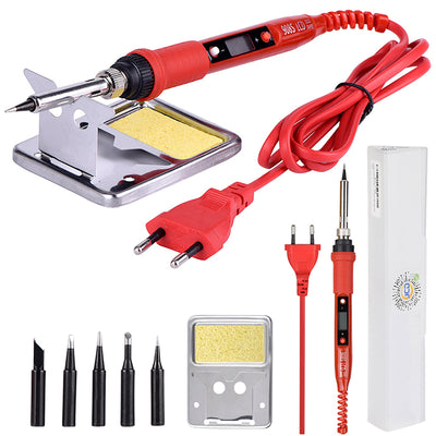 LinkMejor 908S 220V 80W LCD Electric Welding Soldering Iron Adjustable Temperature Solder Iron With Soldering Iron Tips