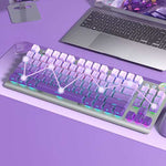 LinkMejor F3001 Tri-mode Mechanical Keyboard with Multifunctional Knob 87-keys Gradient Color RGB Lighting 2000mAh Battery E-sports Gaming Keyboards