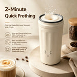 Comfook 300W 4-In-1 Portable Milk Frother 2-Min Fast Heating 300ml Capacity Low Noise Operation Multifunctional Electric Milk Foam Maker for Coffee Latte Cappuccino