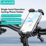 LinkMejor ZJ082 2-in-1 Full Coverage Cycling Phone Holder Shockproof Reinforced Clamp Stand 360° Rotation Single Hand Operation Fits for 4.7-7.2 Inch Phones Universal Bike Motorcycle Mount