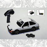 BM Racing & FR Legends BMRX-FLD RTR 1/28 2.4G RWD Mini Drift RC Car Gyro LED Light Rear Wheel Drive Authorized Full Proportional Remote Control Vehicles Models License Compatible with KYOSHO AE86 Frame FR Toys