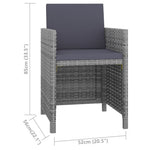 11 Piece Outdoor Dining Set with Cushions Poly Rattan Gray
