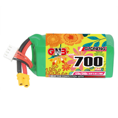 LinkMejor GNB 11.1V 700mAh 120C 3S LiPo Battery XT30 Plug for 1.6 to 2 Inch RC FPV Racing Drone