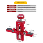 Cabinet Door Jig Dual-Hole Drill Guide for Hinge & Push Latch Installation Aluminum Alloy Hardware Woodworking Locator Tool