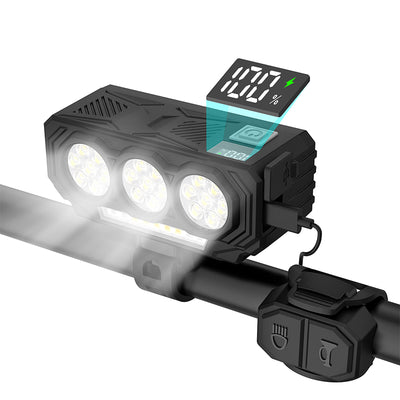 LinkMejor 800LM Bicycle Headlight 120dB Horn Wired Control Cycling Front Light Type-C Charging Waterproof Bike Light for MTB Road Bike Riding Safety