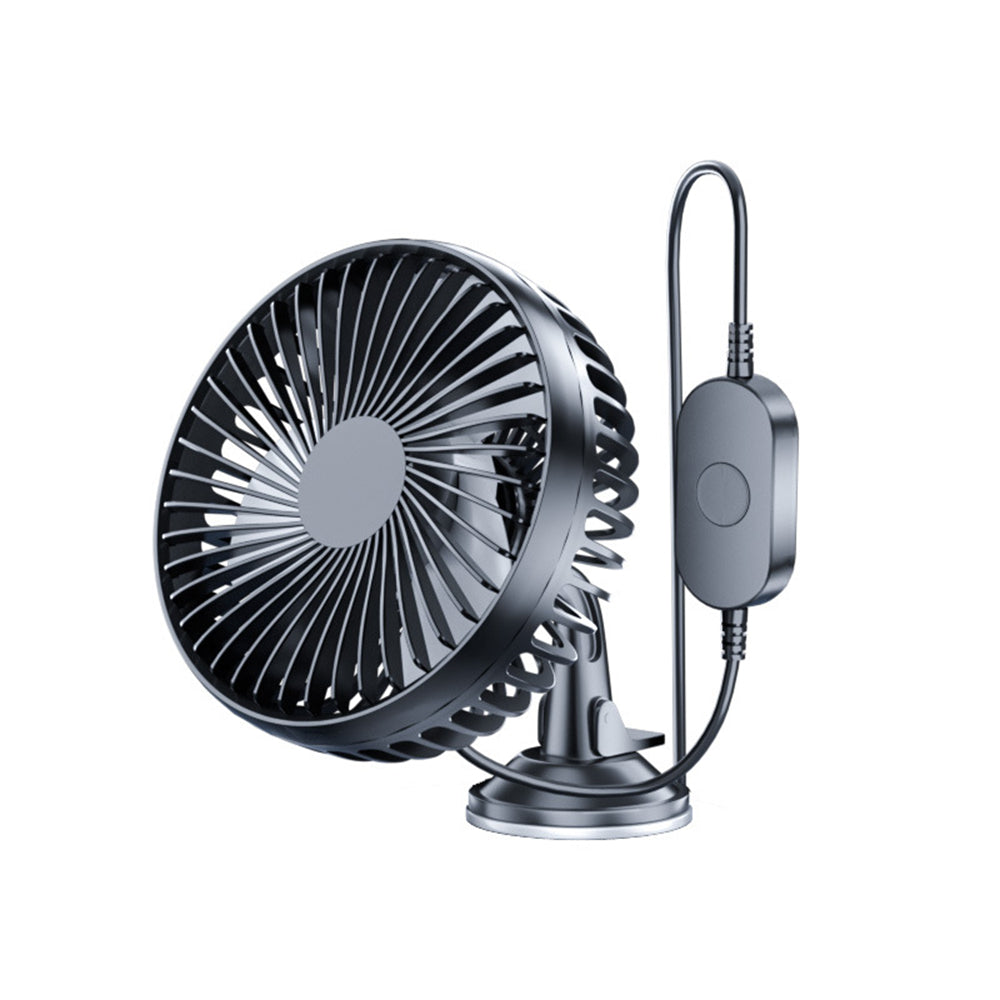 Suction Cup Car Cooling Fan USB Rechargeable 360° Rotation 3 Speed Adjustment Low Noise Strong Wind Universal Vehicle Fan