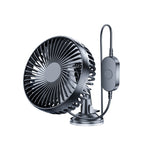 Suction Cup Car Cooling Fan USB Rechargeable 360° Rotation 3 Speed Adjustment Low Noise Strong Wind Universal Vehicle Fan