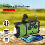 LinkMejor Emergency Hand Crank Radio Solar Powered Radio with Power Bank SOS Alarm LED Flashlight AM/FM/WB Weather Radio Portable Radio IPX3 Waterproof for Outdoor Camping and Emergency
