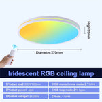 Elfeland 48W RGB Ceiling Light Remote Control with 16 Million Colors Dimmable Multiple Scene Modes LED Flush Mount Ceiling Lamp