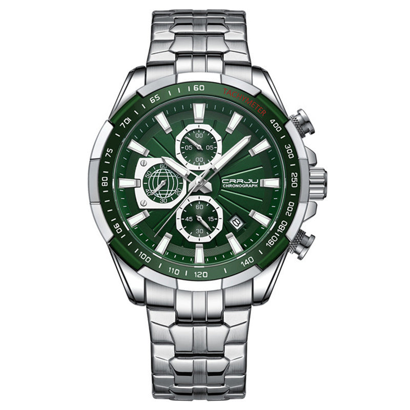 LinkMejor Business Men's Watches Fashion Luxury Stainless Steel Quartz Watches Waterproof Chronograph Multifunctional Watches