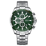 LinkMejor Business Men's Watches Fashion Luxury Stainless Steel Quartz Watches Waterproof Chronograph Multifunctional Watches