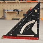 Aluminum Alloy Triangle Ruler Thickened Base Precision Angle Measurement Multi Functional Positioning Drawing Tool Metric Inch Dual Scale Woodworking Professional Adjustable