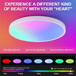 Elfeland 48W RGB Ceiling Light Remote Control with 16 Million Colors Dimmable Multiple Scene Modes LED Flush Mount Ceiling Lamp