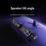 XIAOMI LinkMejor 20W Computer Speaker Wired bluetooth Soundbar with Side Multifunctional Knob Powerful Quad Drivers CGEC Certificated DSP Technology RGB Light Support USB AUX Playback USB Wired Desktop Soundbar