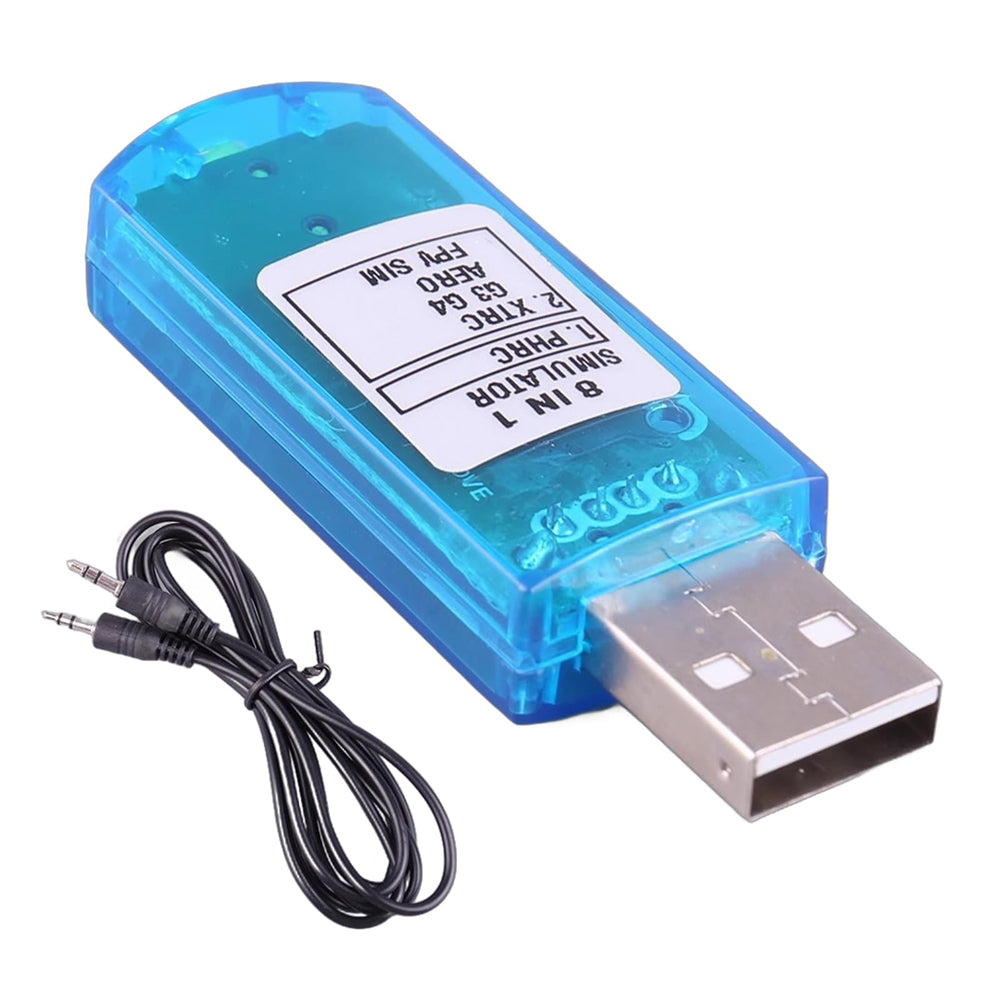 8 in 1 USB Flight Simulator with Cable for Phoenix5.0 XTR5 FMS G4 FPV Racer Drone Airplane Helicopter Controller