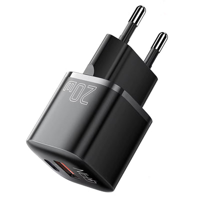 [GaN Tech] LinkMejor ES-CD31 20W 2-Port USB PD Charger USB-A+USB-C Fast Charging Wall Charger Adapter EU Plug US Plug for iPhone 16 16 Pro 15 14 13 Pro Max for Xiaomi 15 Ultra for Samsung Galaxy S25 Ultra for Huawei Pura X