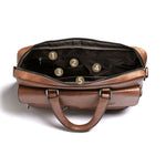 LinkMejor Men's Briefcase Retro Business Casual Laptop Bag Office High Quality PU Leather Handbag Shoulder Messenger Bags