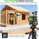 Huepar PL211G Laser Level Green Beam 2 Dots 2 Lines Self-Leveling Outdoor Pulse Mode Magnetic Mount Long Working Distance 98-164ft