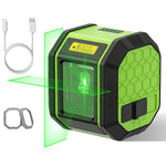 Huepar FC011G Green Laser Level Cross Line Laser100ft Range Self Leveling Accurate Rechargeable Li-ion Battery Type-C Charging IP54