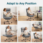 HOFFREE Criss Cross Office Chair with Footrest and  Adjustable Armrests & Headrest 90°-135° Back Adjustable Wide Seat Comfy Desk Ergonomic Office Chair