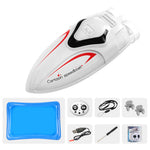 C166 Mini Remote Control High Speed RC Boat Led Light Palm Speed Boat Summer Water Toy Pool Toy W/Inflatable Swimming Pool