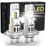 LinkMejor 2PCS X3S H7 LED Car Headlight 6000LM Car Front Light Hi Low Beam 6500K LED Headlight Bulbs  Turbo Fan Cooling