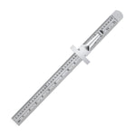 Flexible 6 Inch 15 cm Stainless Steel Pocket Ruler with Metric and Imperial Scale Detachable Clip Conversion Table Clear Graduation
