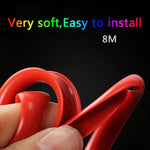 8M Universal Car Hubcap Wheel Rim Protector Stickers Anti-Scratch Anti-Scuff Auto Tire Rim Plated Strip Protective Decoration