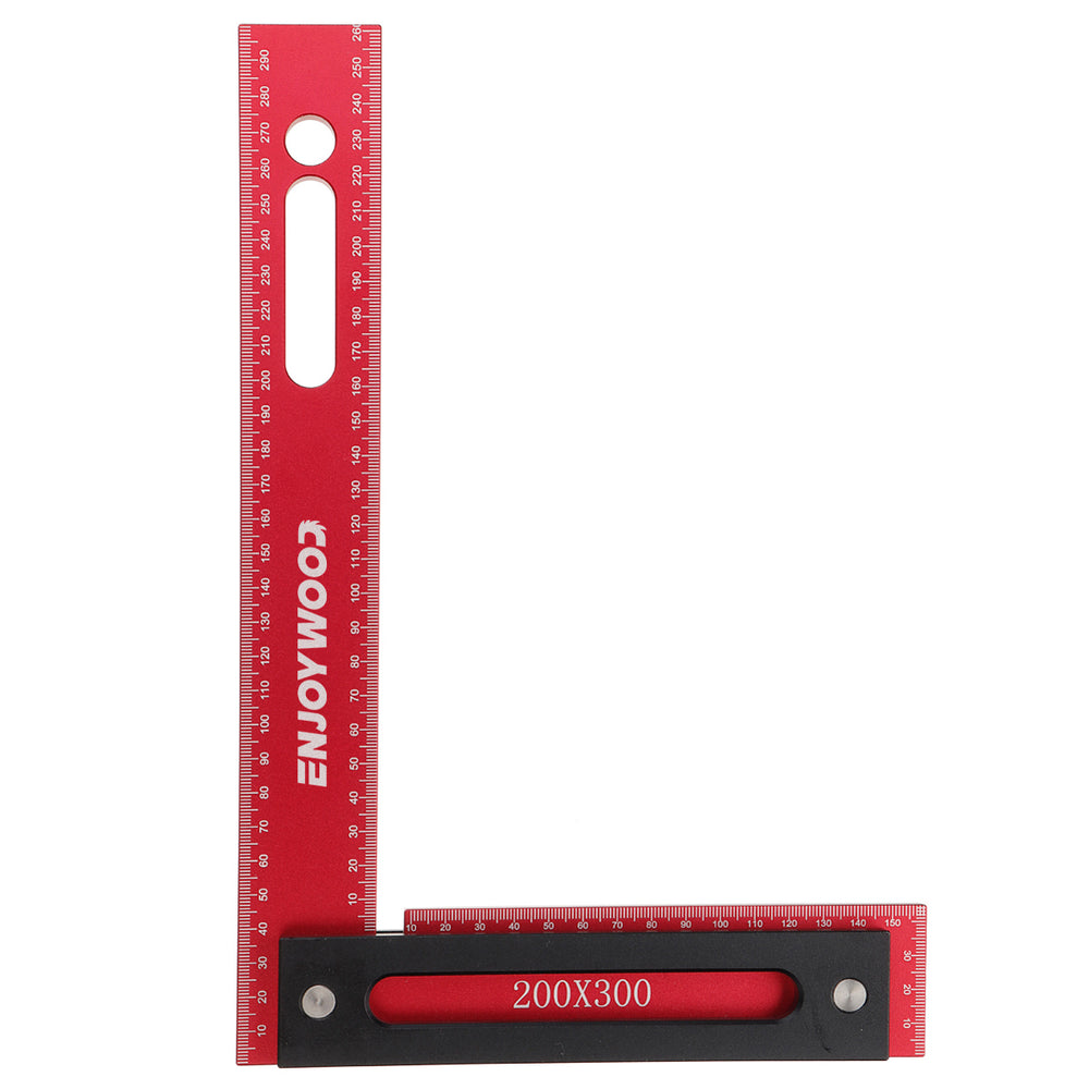 LinkMejor 300x200mm Aluminum Alloy Precision Woodworking Square Right Angle Ruler with Base