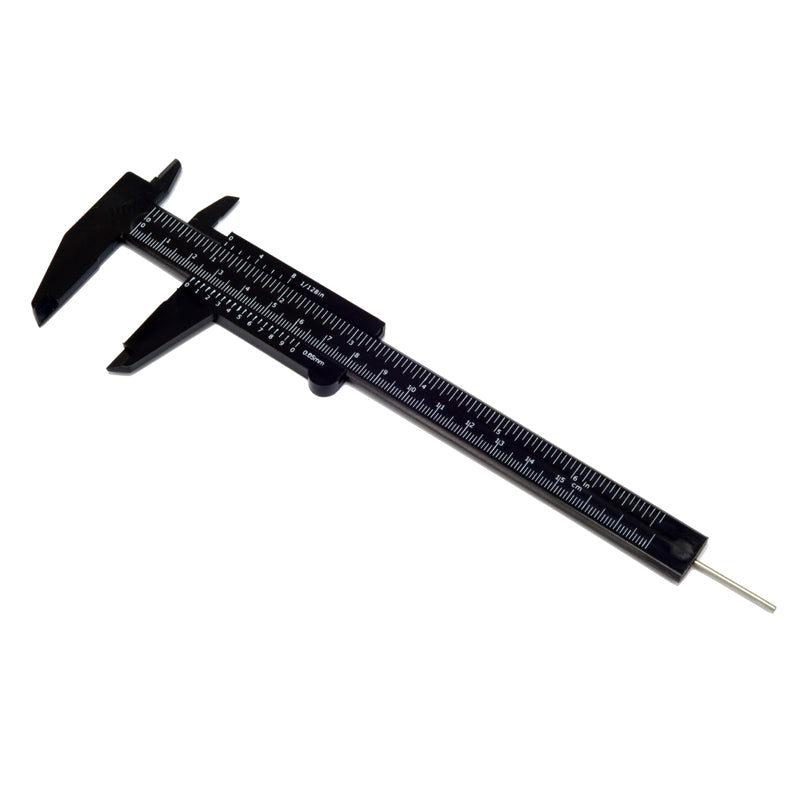 LinkMejor 6 Inch/ 150 mm Mini Plastic Caliper Double Scale Measuring Tool Rectangular Vernier Caliper Fast Read Sliding Gauge Ruler for Eyebrow Stencil Makeup Student School Office Home